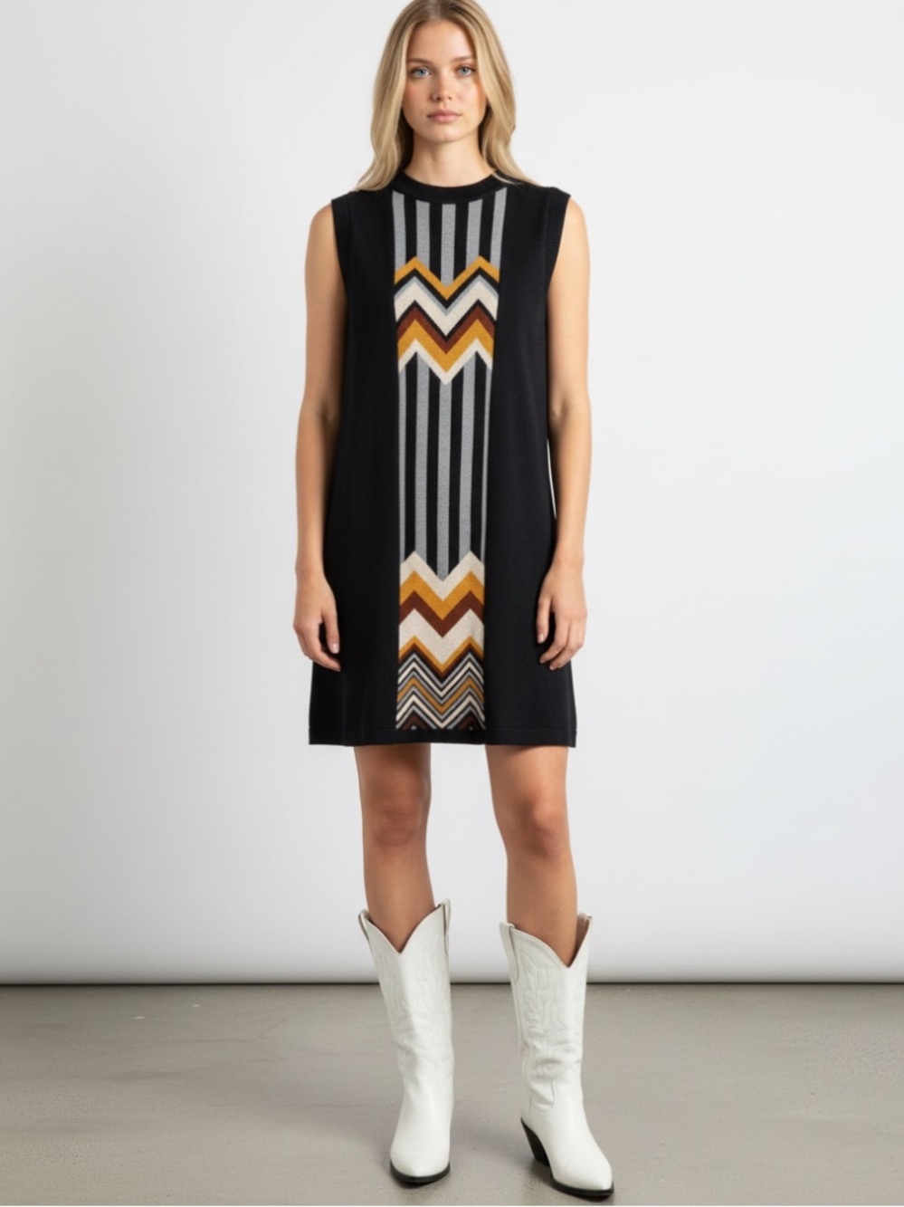 Missoni for Target Rayon black Aztec sleeveless sweater dress